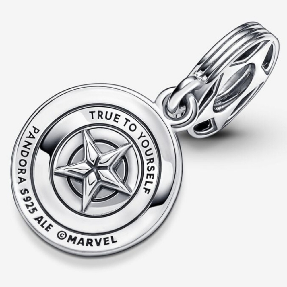 Authentic NEW Pandora The Avengers Captain America Shield Dangle Charm - Picture 6 of 8